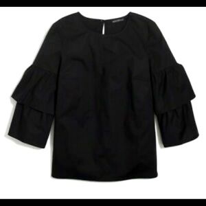 J. Crew Mercantile Tiered Bell Sleeve Stretch Top